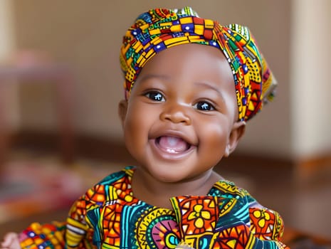 Adorable African baby in traditional clothing
