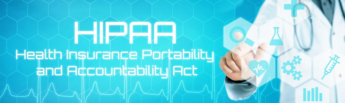 Doctor touching an icon on a futuristic interface - HIPAA