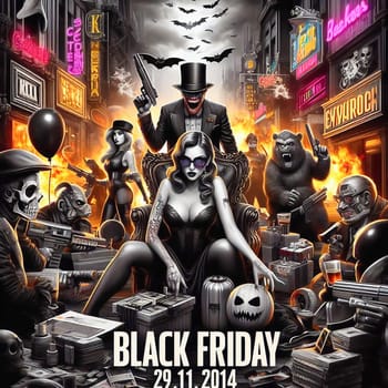 A flyer with the inscription “Black Friday”. Stylish and modern design. Bargain day