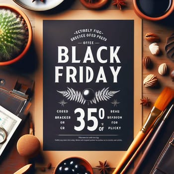 A sign with the inscription “Black Friday”. Stylish and modern design. Bargain day