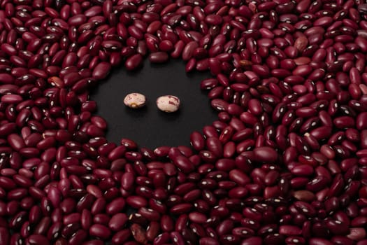 Beans talk texture pattern background, top viewpoint