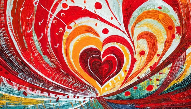Vibrant Abstract Heart Painting - Generative Art