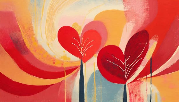Abstract Heart Tree Painting - Generative Art