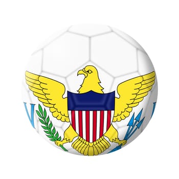A US Virgin Islands soccer ball football 3d illustration isolated on white with clipping path