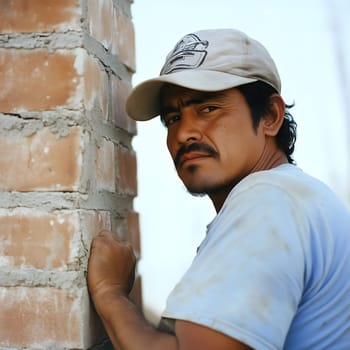 Bricklaying man masonry guy manual labor construction worker