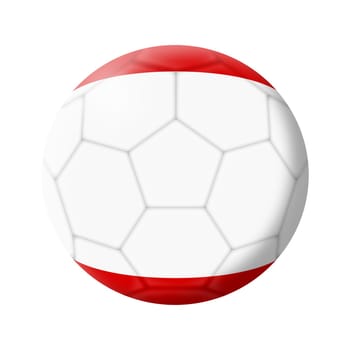 A Tahiti soccer ball football 3d illustration isolated on white with clipping path