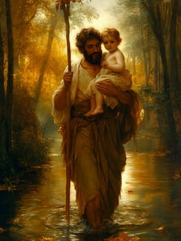 St. Christopher. AI generative.