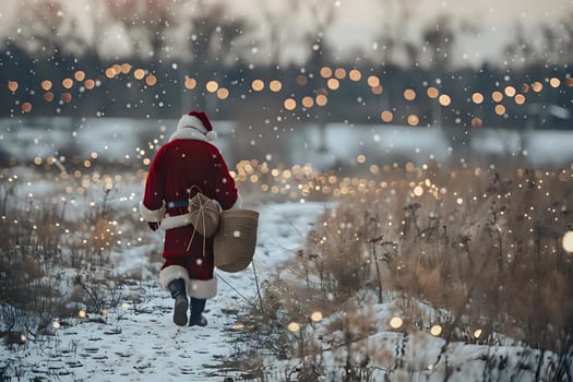 Winter's Night: A Festive Journey Through Snowy Landscape