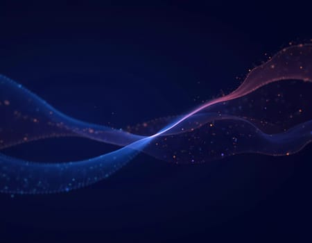 A vibrant digital background showcases flowing audio waves in captivating blue and pink colors, creating a modern tech atmosphere perfect for various multimedia applications. Generative AI.