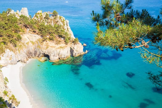 Virgin island's creek known as Point of Saint Hernot in Crozon, Brittany, France