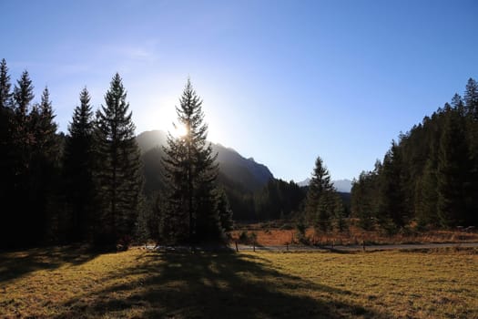 A beautiful sunset in the mountains of Austria