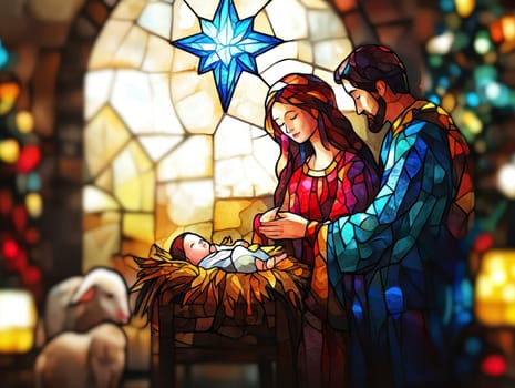 Sacred family. AI generative.