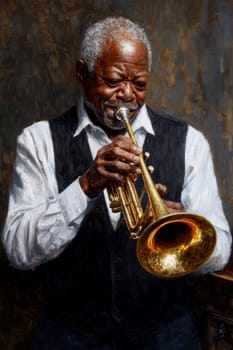 a jazz bar stage. AI generative.