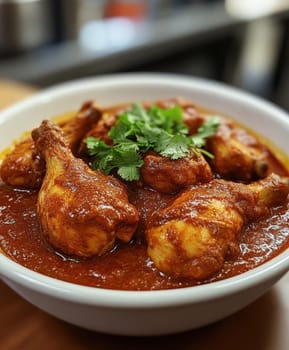 Chicken Masala dish. AI generative.