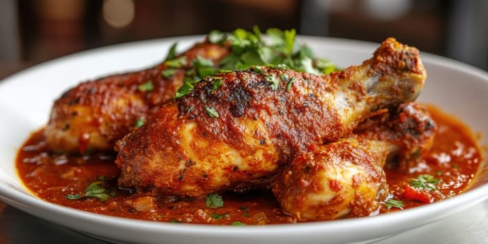 Chicken Masala dish. AI generative.