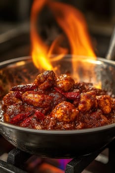 Chicken Masala dish. AI generative.
