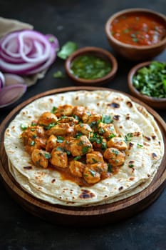 Chicken Masala dish. AI generative.