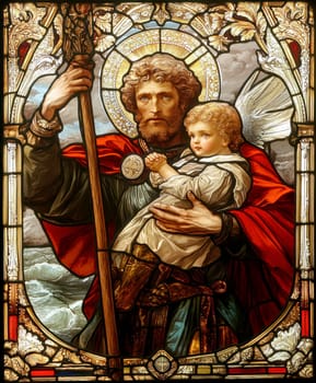 St. Christopher. AI generative.