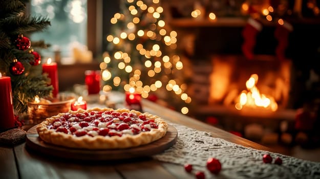 Freshly baked pies with filling. AI generative.