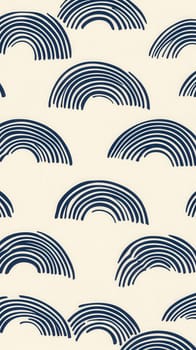 Repeating wave patterns in deep navy blue contrast against a soft cream background, creating a stylish and modern decorative motif suitable for various design applications.