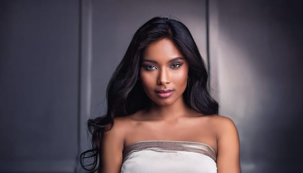 pretty young woman portrait, AI generated image