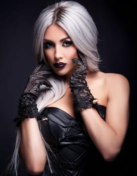 pretty young gothic woman, AI generated image