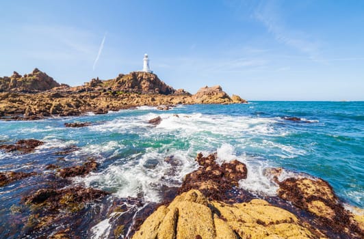 Corbiere Lighthouse on Jersey in the Channel Islands