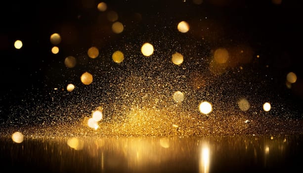 glimmering gold metal particles useful as a background