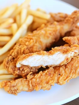 crispy fried chicken tenders junk fast food restaurant meal