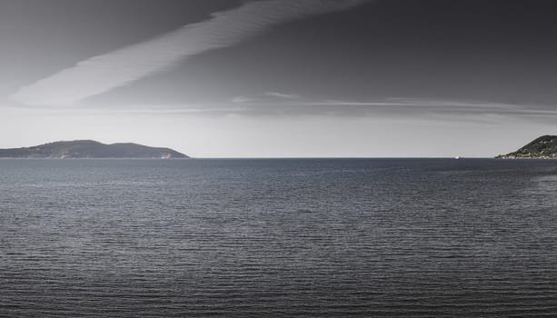 sea landscape in winter, AI generated image