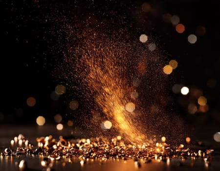 glimmering gold metal particles useful as a background