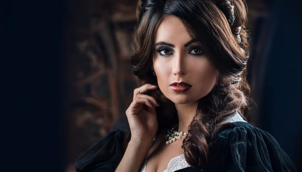 pretty young gothic woman, AI generated image