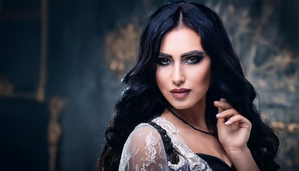 pretty young gothic woman, AI generated image