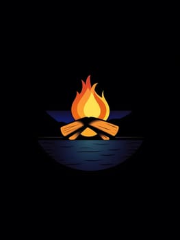 Campfire fire wood flames  icon logo symbol