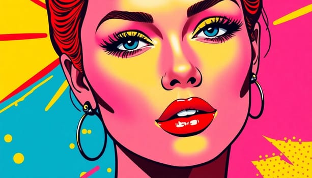 Pop Art Woman Portrait - Generative Art