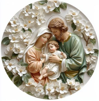Sacred family. AI generative.