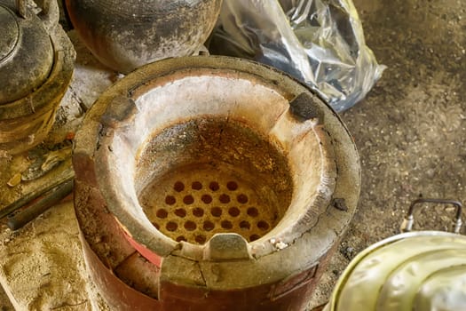 Rustic charcoal brazier is ready to use. It is also popular among Southeast Asian people.