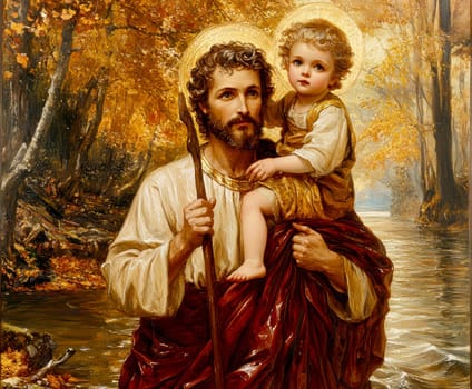 St. Christopher. AI generative.