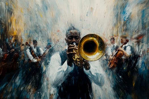 a jazz bar stage. AI generative.