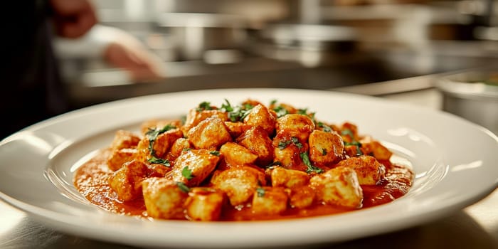 Chicken Masala dish. AI generative.