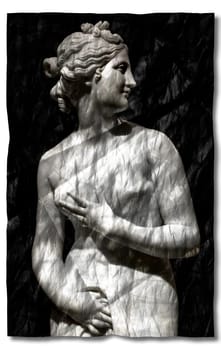 Creative picture of Venus statue - classical Greek statue of young beautiful woman