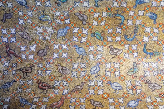 Ravenna, Italy - 12 June 2024: the Archiepiscopal Chapel and its mosaics.