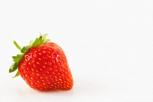 Creative illustration in vintage watercolor design - Strawberry isolated on white background