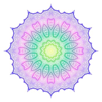 Raster colorful mandala design , relaxing and easy mandala art for tattoo design isolated on white background.