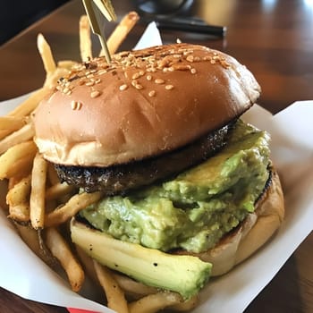 Avocado Burger Junk Fast Food Hamburger Meal Food
