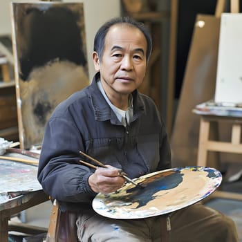 Male Artist Man. Painter Painting Men doing Art