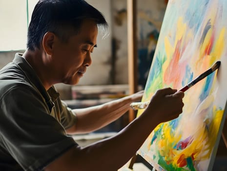 Male Artist Man. Painter Painting Men doing Art
