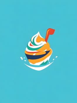 Sweet delicious ice cream cream dessert icon logo symbol