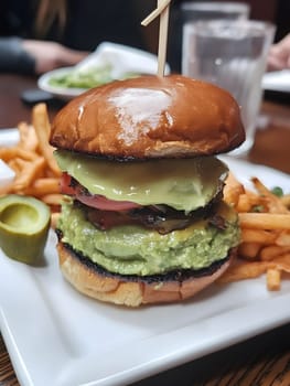 Avocado Burger Junk Fast Food Hamburger Meal Food
