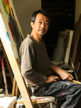 Male Artist Man. Painter Painting Men doing Art